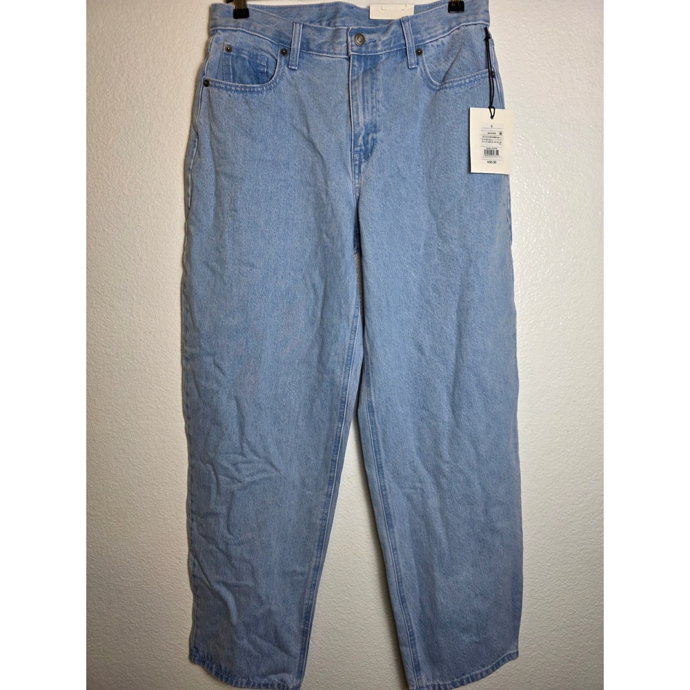 KBB by Kahlana Womens Barrel Leg Jeans Light Baby Blue Wash Size 6